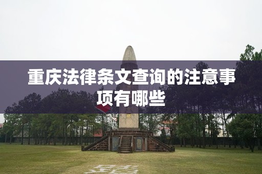 重庆法律条文查询的注意事项有哪些