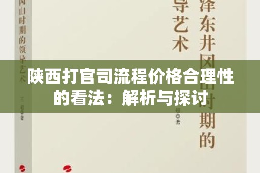 陕西打官司流程价格合理性的看法：解析与探讨