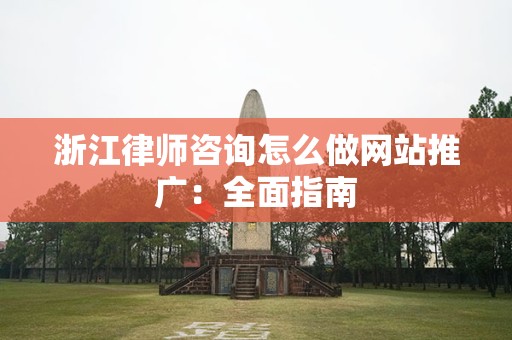 浙江律师咨询怎么做网站推广：全面指南