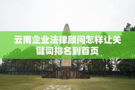 云南企业法律顾问怎样让关键词排名到首页