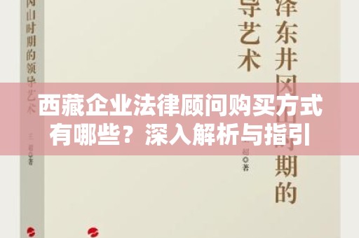 西藏企业法律顾问购买方式有哪些？深入解析与指引