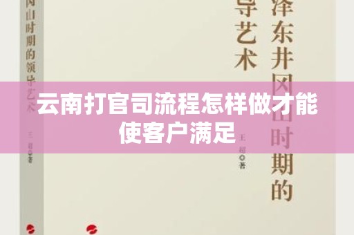 云南打官司流程怎样做才能使客户满足