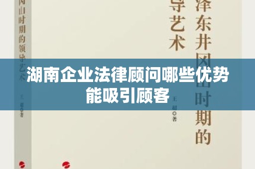 湖南企业法律顾问哪些优势能吸引顾客