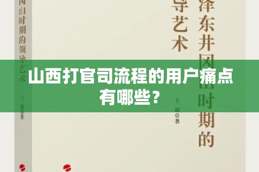 山西打官司流程的用户痛点有哪些？