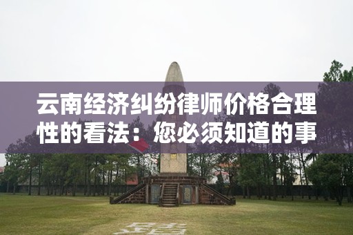 云南经济纠纷律师价格合理性的看法：您必须知道的事项