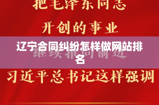 辽宁合同纠纷怎样做网站排名