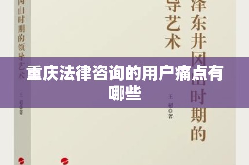 重庆法律咨询的用户痛点有哪些