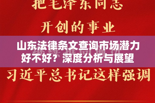 山东法律条文查询市场潜力好不好？深度分析与展望