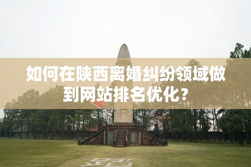 如何在陕西离婚纠纷领域做到网站排名优化？