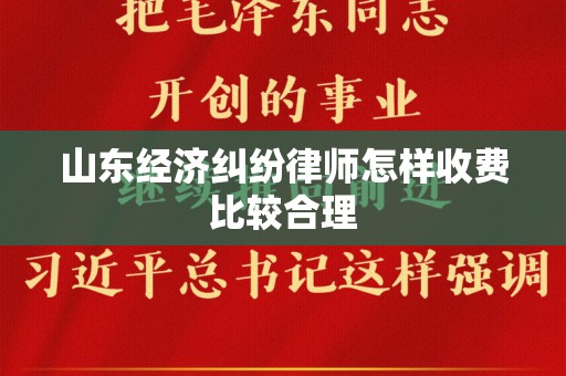 山东经济纠纷律师怎样收费比较合理