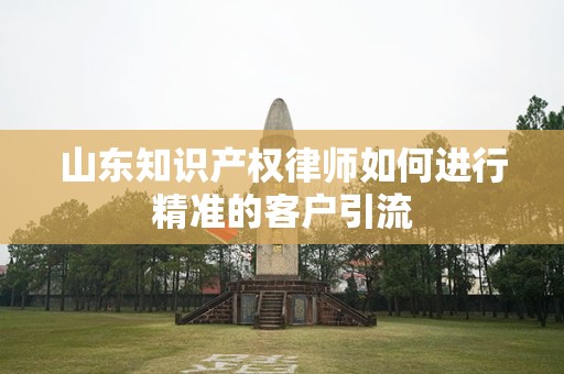 山东知识产权律师如何进行精准的客户引流