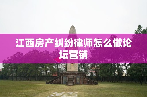 江西房产纠纷律师怎么做论坛营销