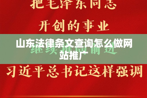 山东法律条文查询怎么做网站推广