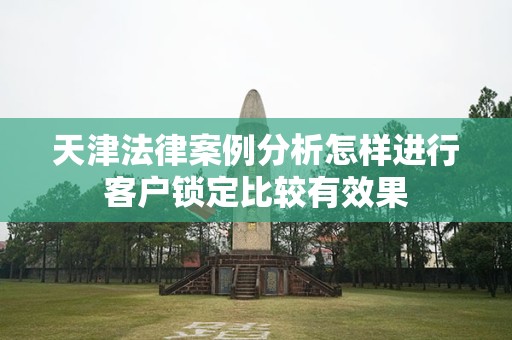 天津法律案例分析怎样进行客户锁定比较有效果