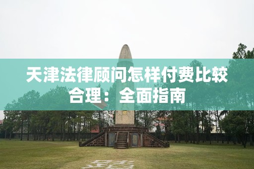 天津法律顾问怎样付费比较合理：全面指南