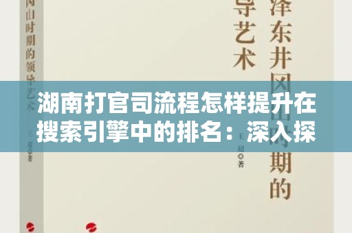 湖南打官司流程怎样提升在搜索引擎中的排名：深入探讨与实用策略