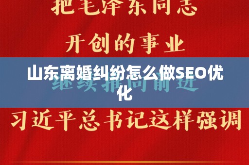 山东离婚纠纷怎么做SEO优化