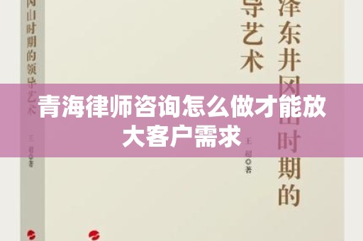 青海律师咨询怎么做才能放大客户需求