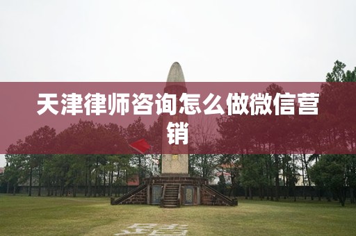 天津律师咨询怎么做微信营销