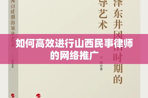 如何高效进行山西民事律师的网络推广