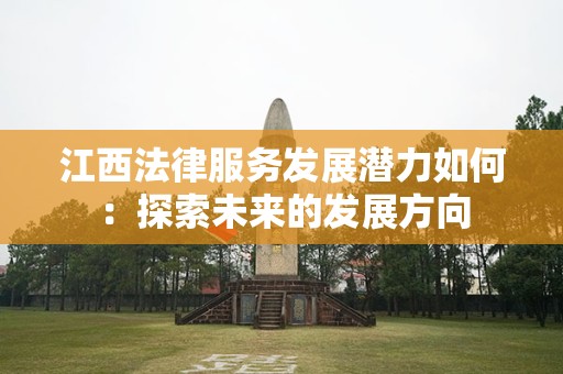 江西法律服务发展潜力如何：探索未来的发展方向