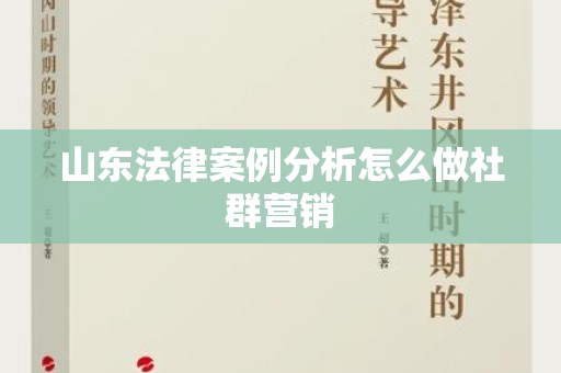 山东法律案例分析怎么做社群营销