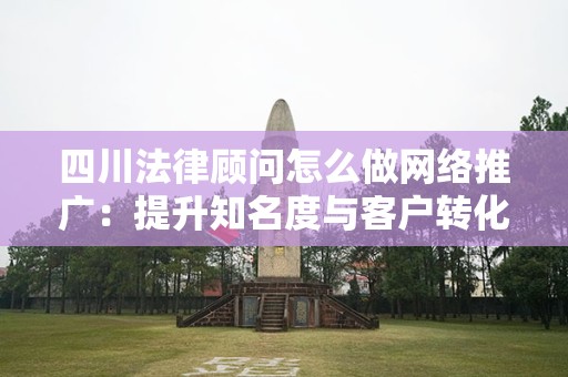 四川法律顾问怎么做网络推广：提升知名度与客户转化的有效策略