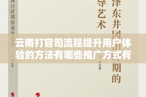 云南打官司流程提升用户体验的方法有哪些推广方式有哪些