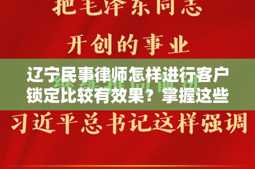 辽宁民事律师怎样进行客户锁定比较有效果？掌握这些策略提升你的业务
