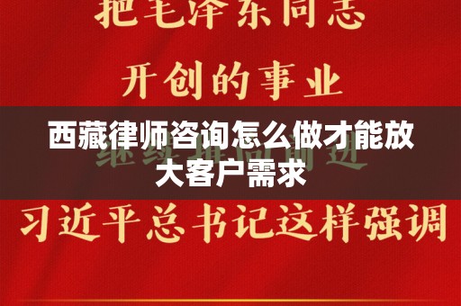 西藏律师咨询怎么做才能放大客户需求