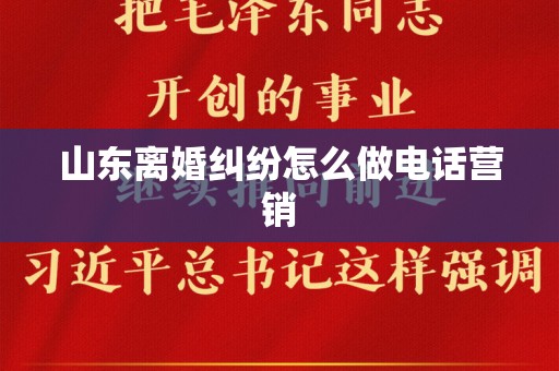 山东离婚纠纷怎么做电话营销