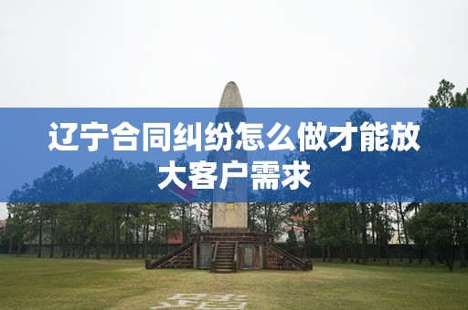 辽宁合同纠纷怎么做才能放大客户需求