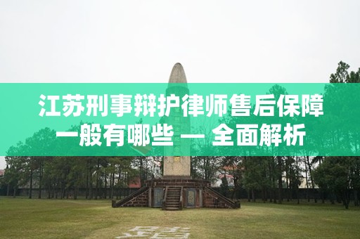 江苏刑事辩护律师售后保障一般有哪些 — 全面解析