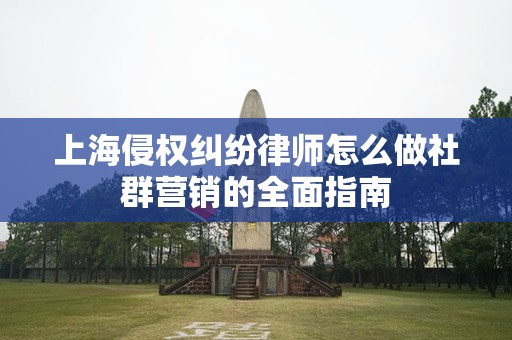上海侵权纠纷律师怎么做社群营销的全面指南