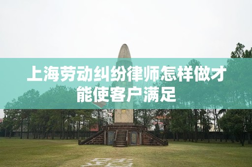 上海劳动纠纷律师怎样做才能使客户满足