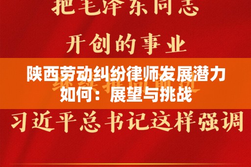 陕西劳动纠纷律师发展潜力如何：展望与挑战