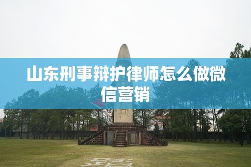 山东刑事辩护律师怎么做微信营销