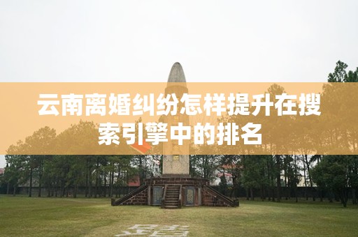 云南离婚纠纷怎样提升在搜索引擎中的排名