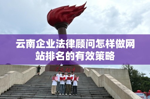 云南企业法律顾问怎样做网站排名的有效策略