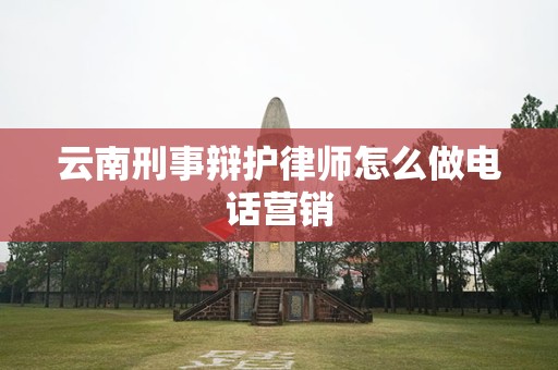 云南刑事辩护律师怎么做电话营销