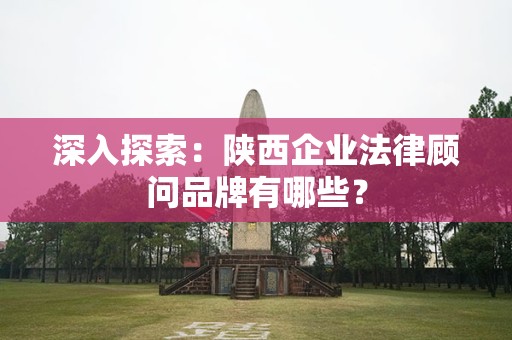 深入探索：陕西企业法律顾问品牌有哪些？