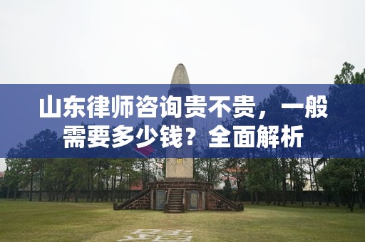 山东律师咨询贵不贵，一般需要多少钱？全面解析