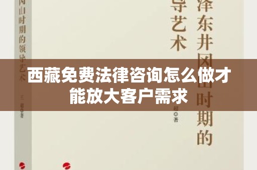西藏免费法律咨询怎么做才能放大客户需求