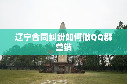 辽宁合同纠纷如何做QQ群营销