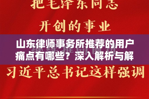 山东律师事务所推荐的用户痛点有哪些？深入解析与解决方案