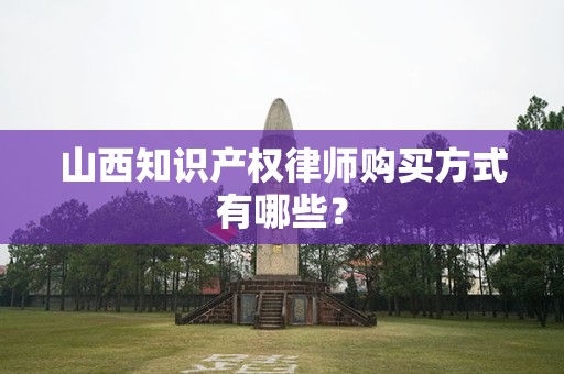 山西知识产权律师购买方式有哪些？