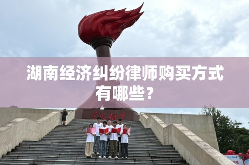 湖南经济纠纷律师购买方式有哪些？