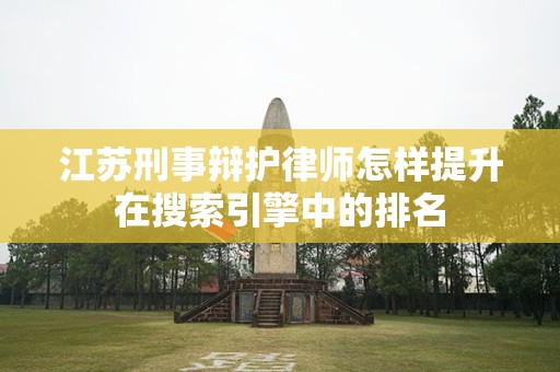 江苏刑事辩护律师怎样提升在搜索引擎中的排名