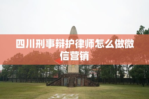 四川刑事辩护律师怎么做微信营销