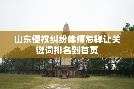 山东侵权纠纷律师怎样让关键词排名到首页